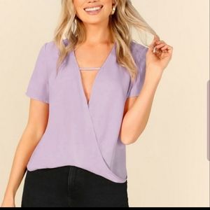 Sheer light purple blouse